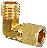 50069 Brass Compression Tube Fitting, 90 Degree Elbow, 1/2 Inch Od X 3/8 Inch Npt Male Pipe