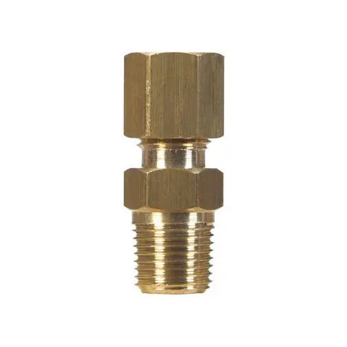 Brass Compression Connector, Male, 1/2 X 3/8 Inch, Lead Free