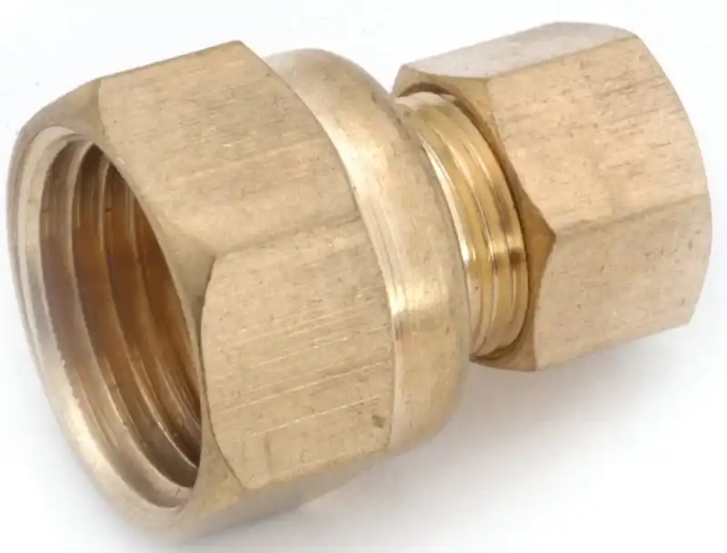 Pipe Fitting, Connector, Lead Free Brass, 1/4 Compression X 1/8 In. FPT