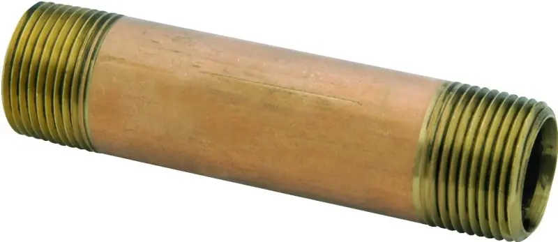 Red Brass Nipple, Lead Free, 1/8 X 4 In.