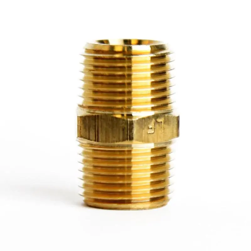 3/8 In. Mpt X 3/8 In. D Mpt Yellow Brass Hex Nipple - Durable Plumbing Fitting