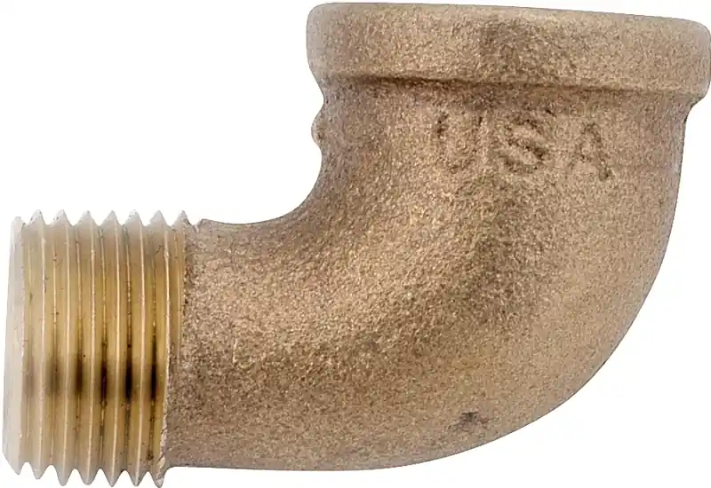 Rough Brass Street Elbow, 90 Degrees, 1/4 In.