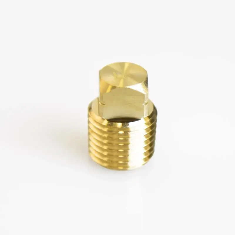 1/4 Inch Mpt Lead-free Brass Square Head Cored Plug For Plumbing Applications