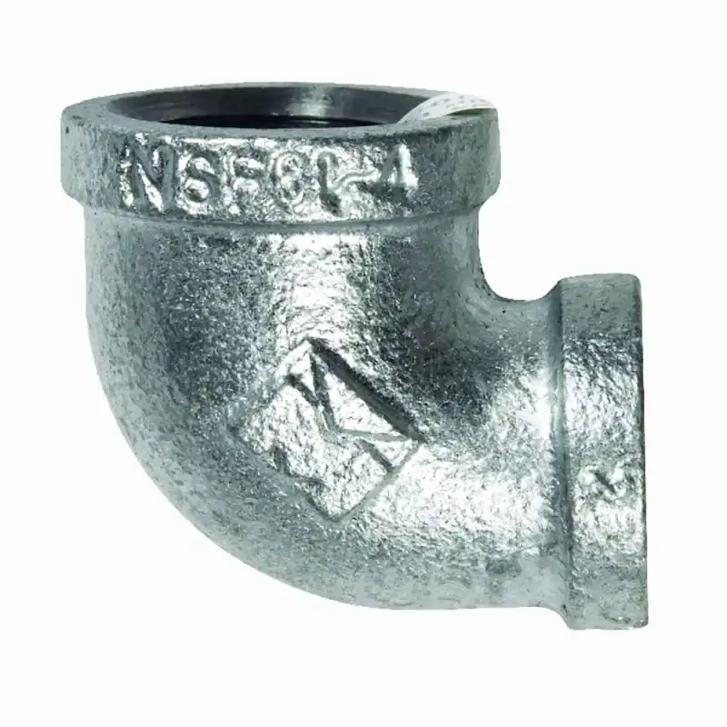 BK Products 3/4 In. FPT X 1/2 In. Dia. FPT Galvanized Malleable Iron Reducing Elbow