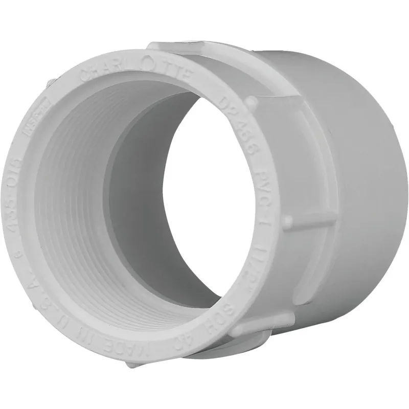 Charlotte Pipe Schedule 40 1-1/2 In. Slip X 1-1/2 In. D FPT PVC Adapter 1 Pk