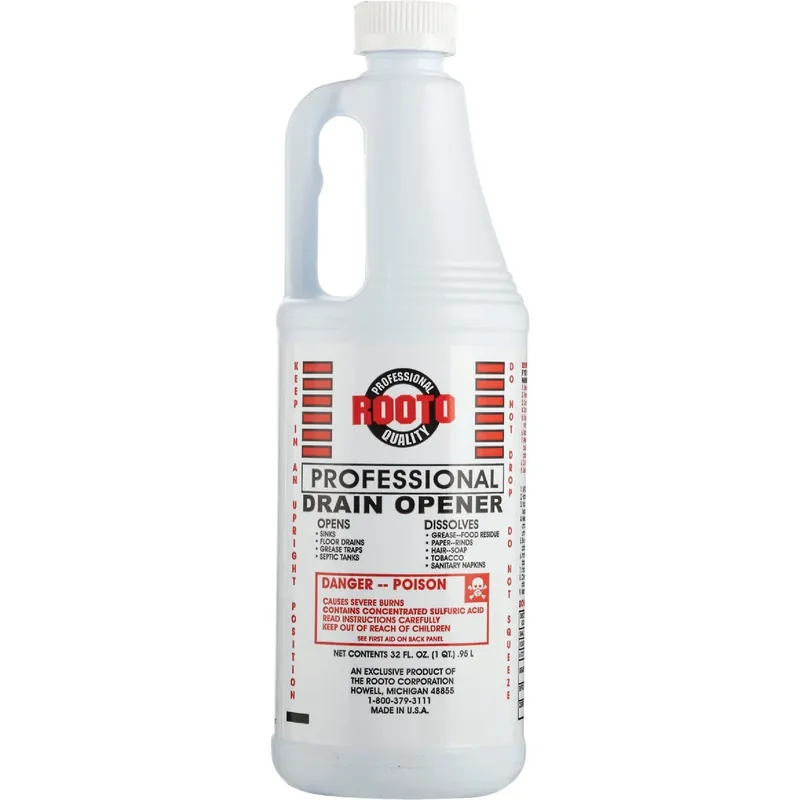Drain Opener, Sulfuric Acid, 32-oz.