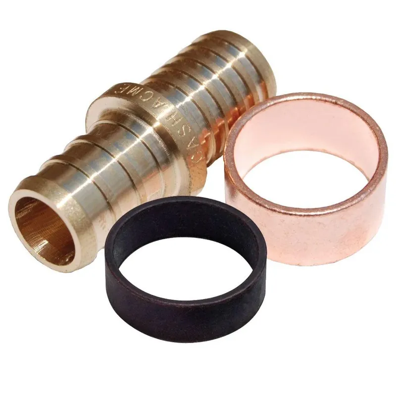 PEX Pipe Coupling, Lead-Free, 3/4 In. Brass Barb X 3/4 In.