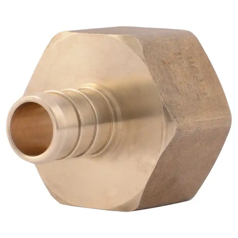 Pex Adapter, Lead Free, 1/2 In. Brass Barb X 3/4 In. FPT