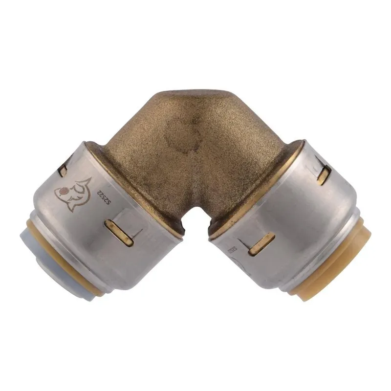 Brass Push-To-Connect Polybutylene Conversion Elbow Fitting, 90-Degree, 1/2 In.