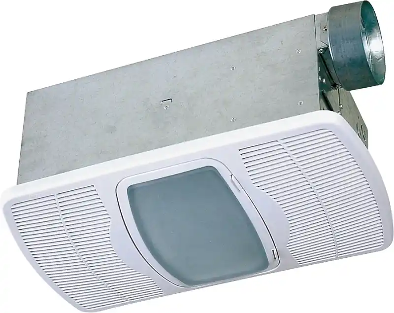 Ak55l 70 Cfm Ceiling Exhaust Fan With Light And Heater, 120 V, 4 In Duct