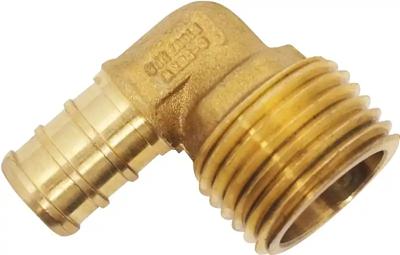 1/2 In. Brass Pex Barb X 1/2 In. Male Pipe Thread Adapter 90-degree Elbow