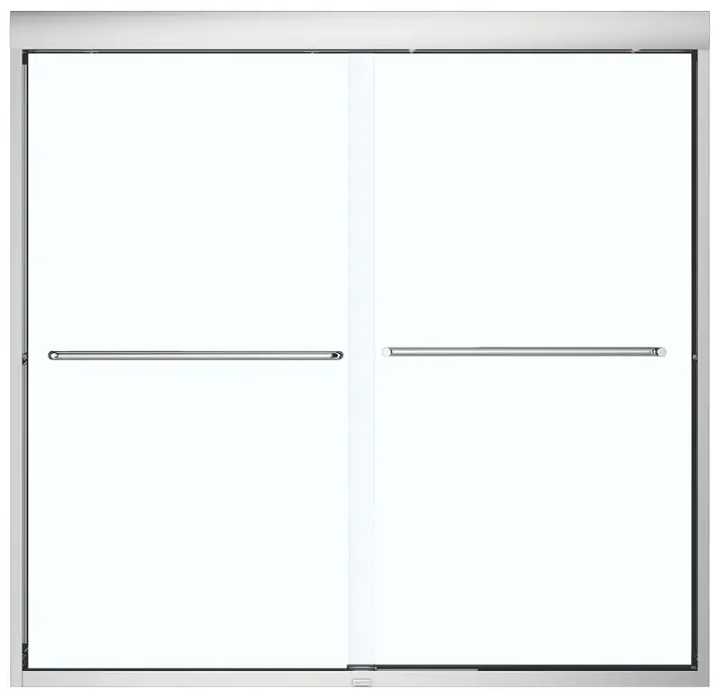 Aura Semi-frameless Tub Door 55-59 In X 57 In With Rounded Towel Bar