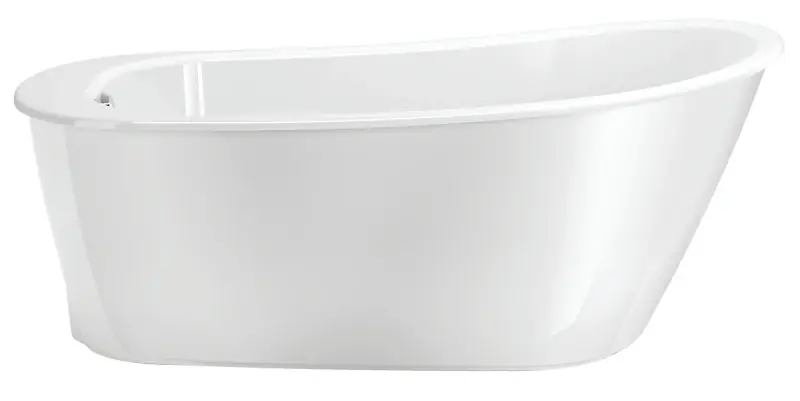 Sax 60 In. Fiberglass Reversible Drain Non-Whirlpool Flatbottom Freestanding Bathtub In White