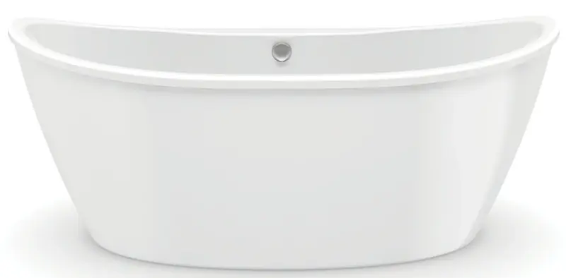 Delsia 66 In. L X 36 In. W Freestanding Bathtub With Center Drain In White