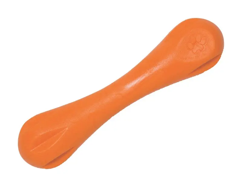 West Paw Zogoflex For Dog Orange Plastic Hurley Bone Chew Dog Toy Large 1 Pk