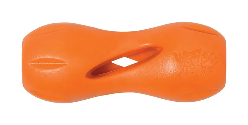 West Paw Zogoflex For Dog Orange Plastic Qwizl Pet Toy Small 1 Pk