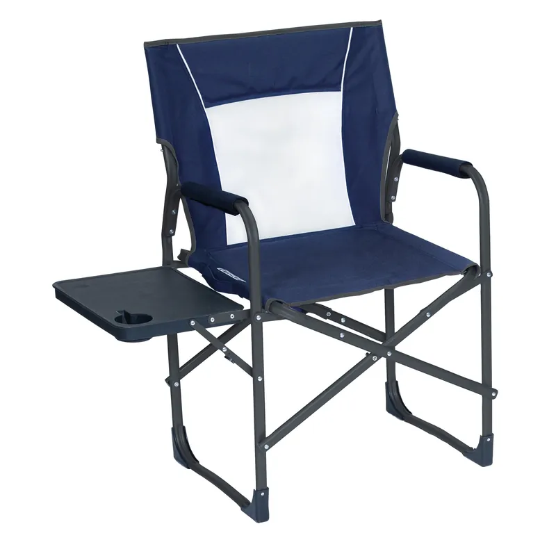 Slim-fold Navy Blue Director‘s Folding Chair With Cup Holder