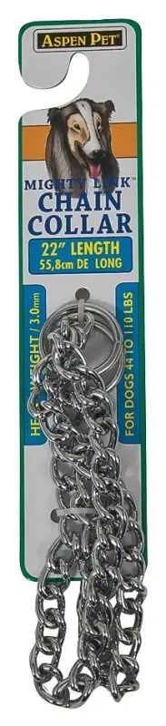 Mighty Link Heavy Weight Chain Collar 22 Inch - Durable Training Aid