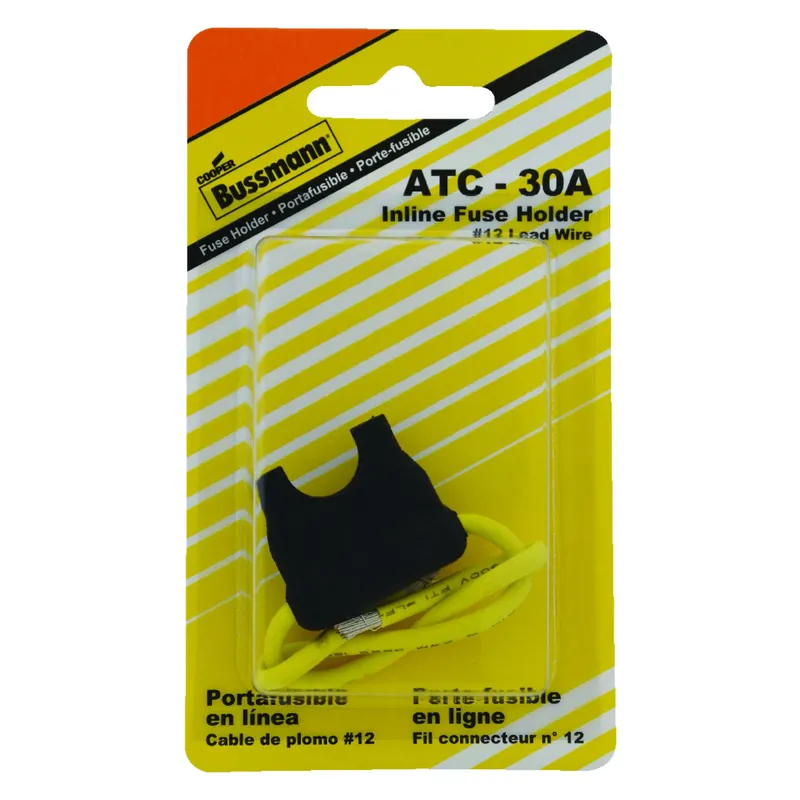 Bussmann 30 Amps ATC Black In-Line Fuse Holder 1 Pk