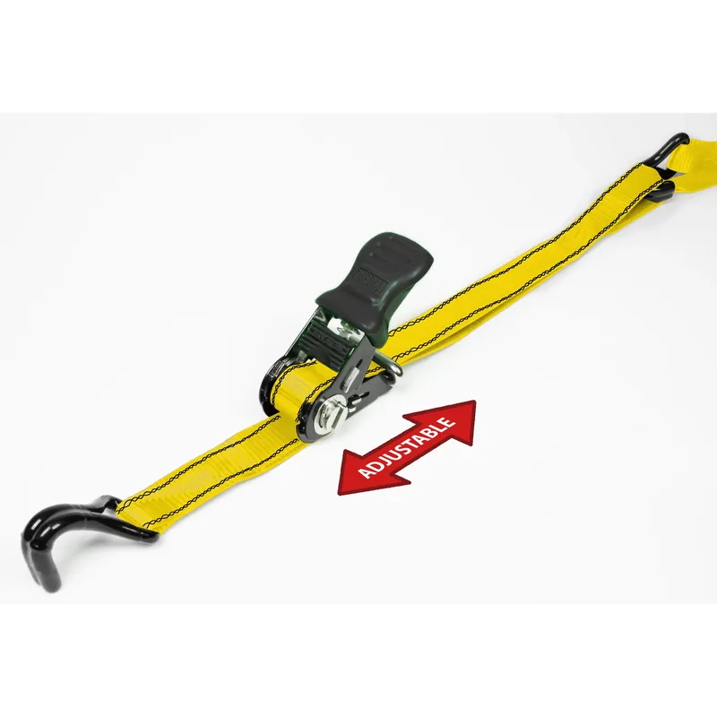 15 Ft Heavy Duty Tie Down Straps With Double J Hooks - 450 Lb Working Load Limit