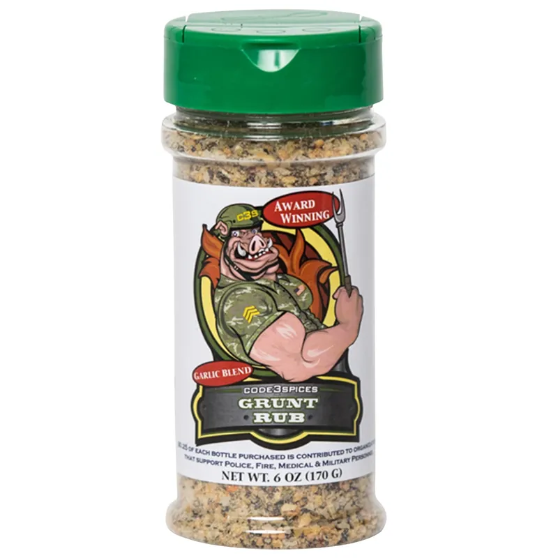Grunt Rub Garlic Blend Bbq Seasoning 6 Oz - Perfect For Meats & Vegetables