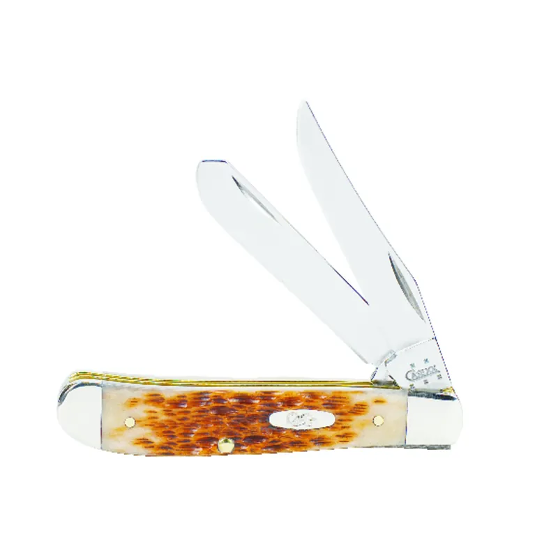 Mini Trapper Pocket Knife, Stainless Steel/Amber Bone, 3-1/2-In. Closed