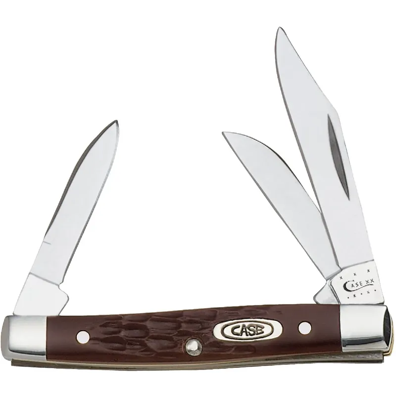 Stockman Pocket Knife With Clip, Stainless Steel/Brown, 2-5/8-In. Closed