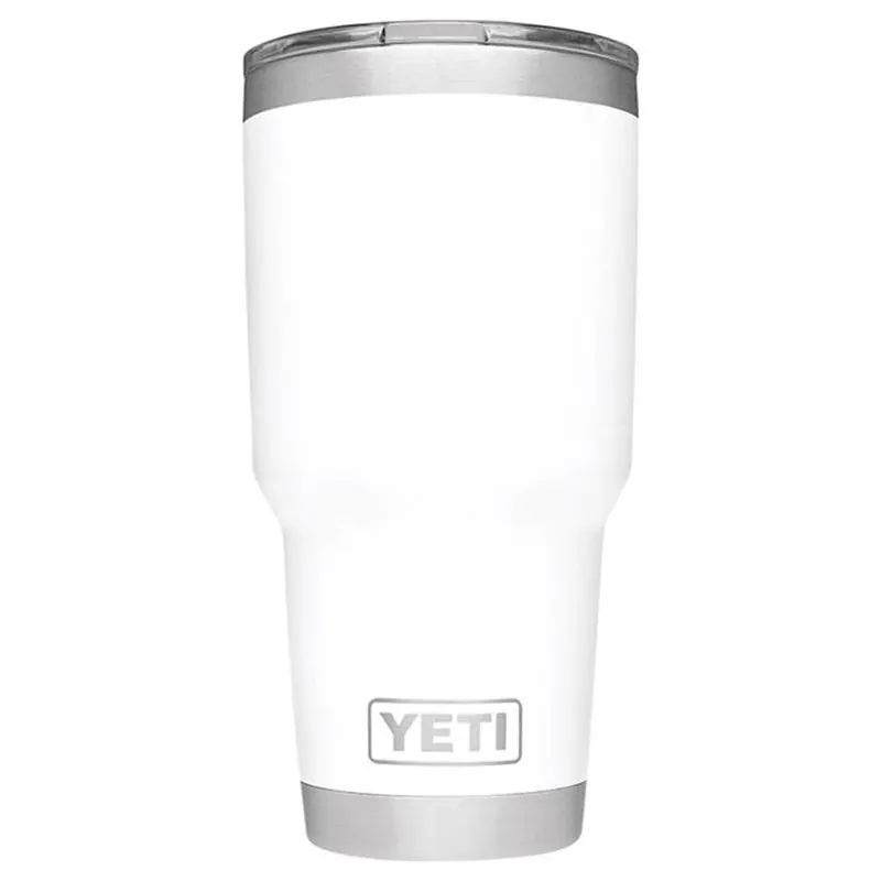 YETI 30‑oz White Stainless Steel Rambler Tumbler With Magnetic Slider Lid – BPA‑Free