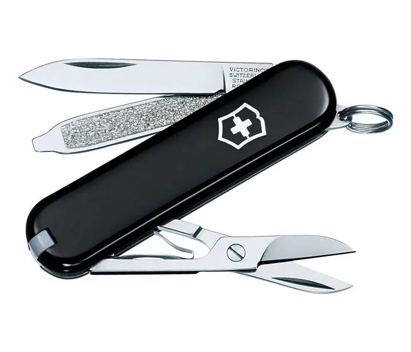 Victorinox Classic SD Black 420 HC Stainless Steel Multi‑Function Pocket Knife – Under 3‑Inch Compact Tool