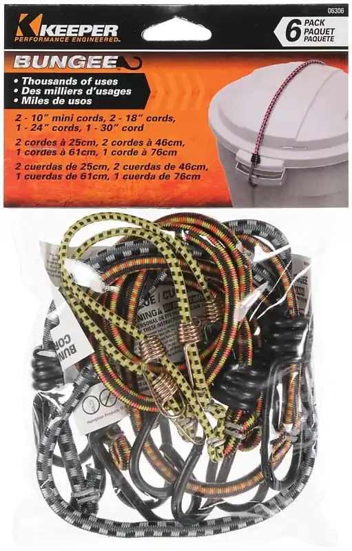Keeper Assorted Bungee Cord Set 18 In. L X 0.315 In. 6 Pk