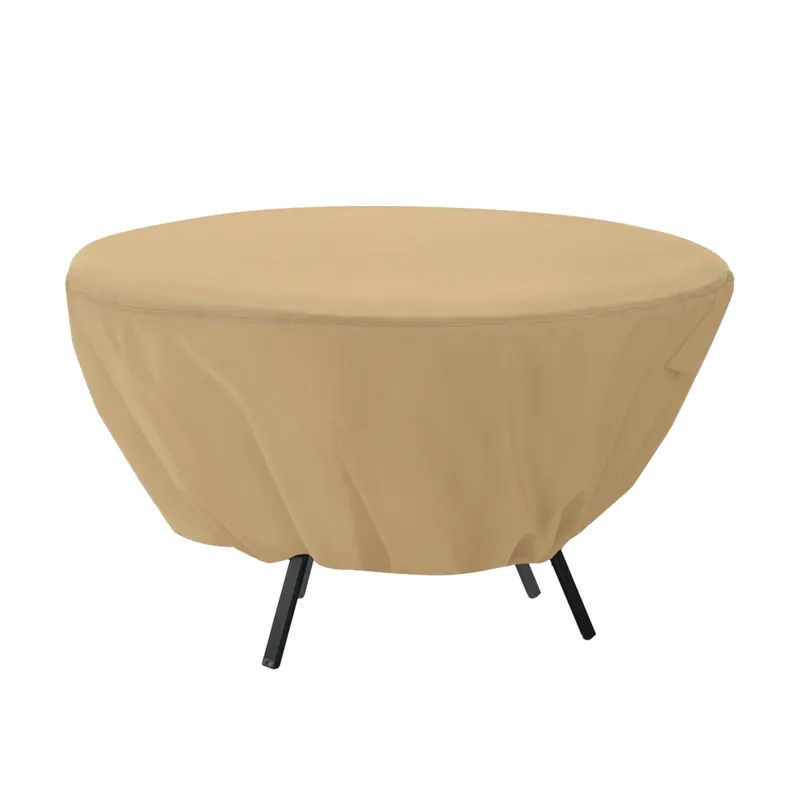23 In. H X 50 In. D Tan Polyester/pvc Round Table Cover