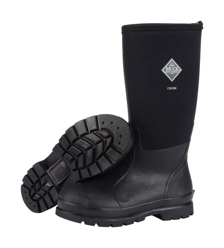 Chore High Work Boots, Black, Unisex Size 9 Men/10 Women