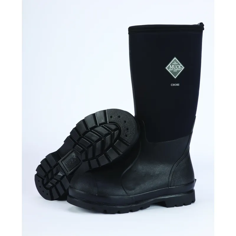 Chore High Work Boots, Black, Unisex Size 8 Men/9 Women