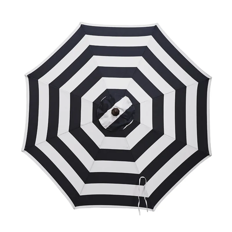 9 Ft. Tiltable Navy White Stripe Market Umbrella With Aluminum Pole