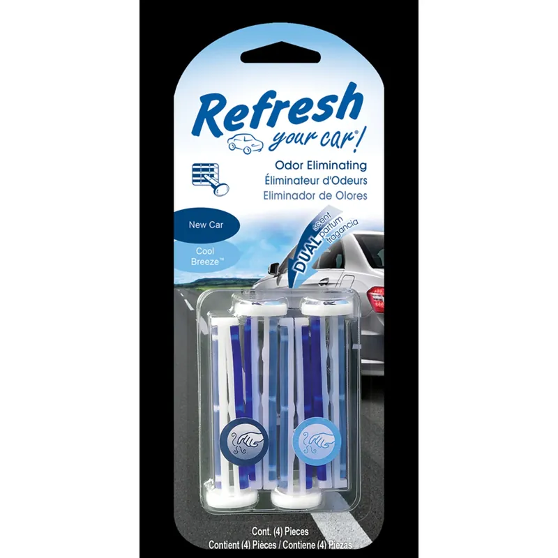 Refresh Your Car! New Car /Cool Breeze Scent Car Vent Clip 0.7 Oz Solid