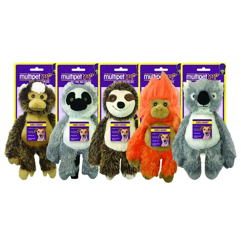 Multipet Bark Buddies For Dog Assorted Polyester Squeaky Dog Toy Medium 1 Pk