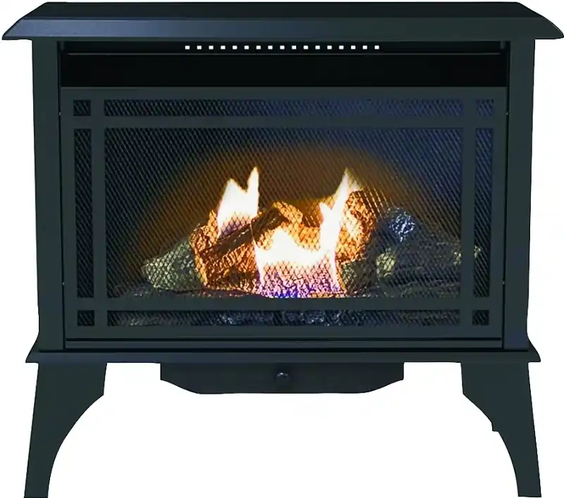Montery Gas Stove, Vent-Free, Dual Fuel, Black, 30,000-BTU