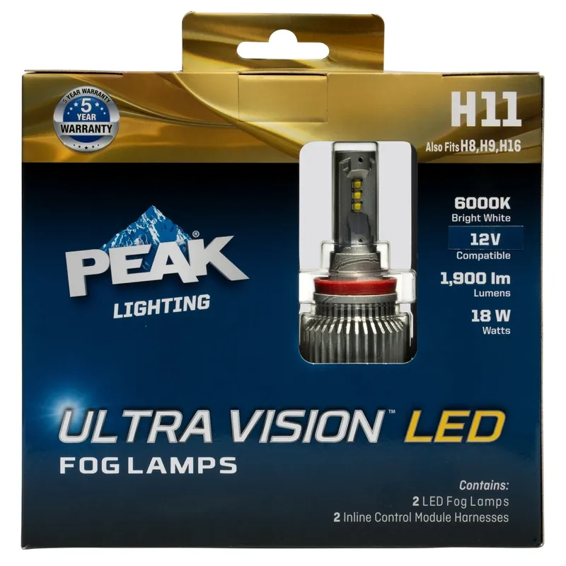 Ultra Vision Led Fog Automotive Bulb H11 - Bright White - 1900 Lumens - 12 Volts