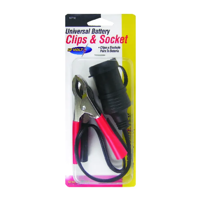Custom Accessories 12 V Black Universal Battery Clips And Socket 1 Pk