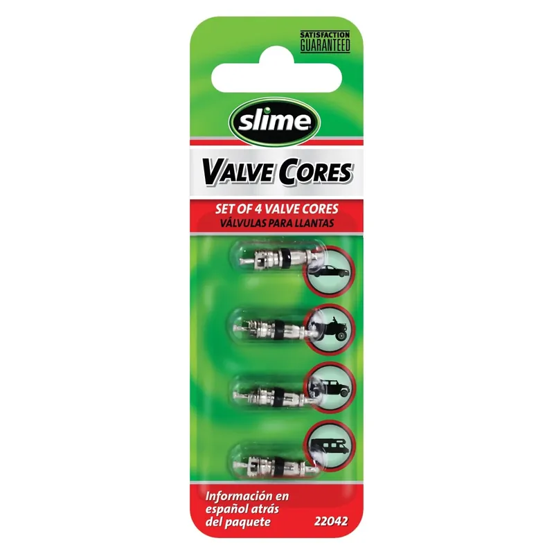 Slime Metal 1 Psi Tire Valve Core 4 Pk
