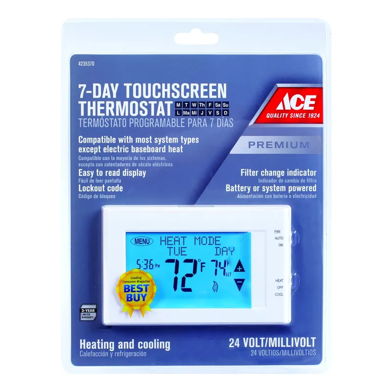 Touch Screen Programmable Thermostat Atx9600ts-004 For Heating And Cooling Systems