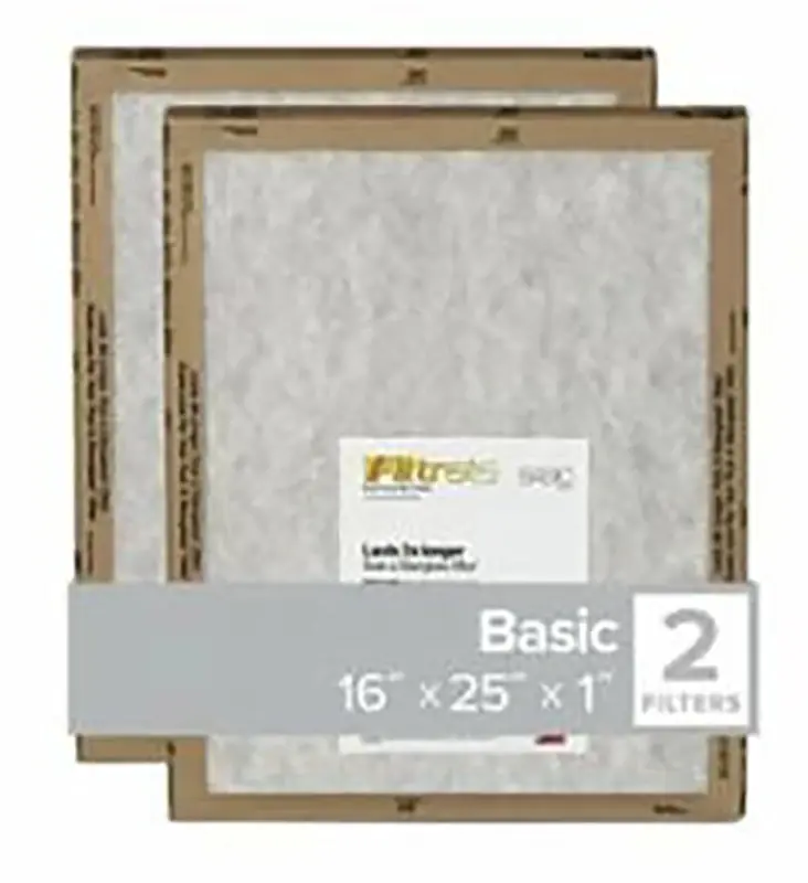Filtrete 16 In. W X 25 In. H X 1 In. Synthetic 2 MERV Flat Panel Filter 2 Pk
