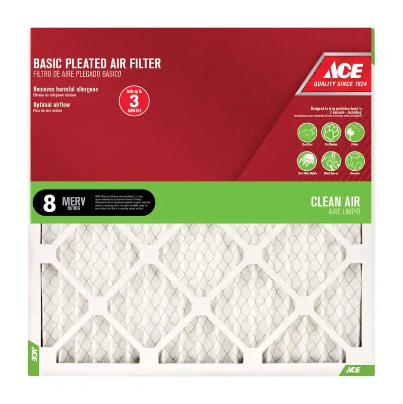 Ace 16 In. L X 16 In. W X 1 In. D Pleated Air Filter 8 MERV(84804.01162)