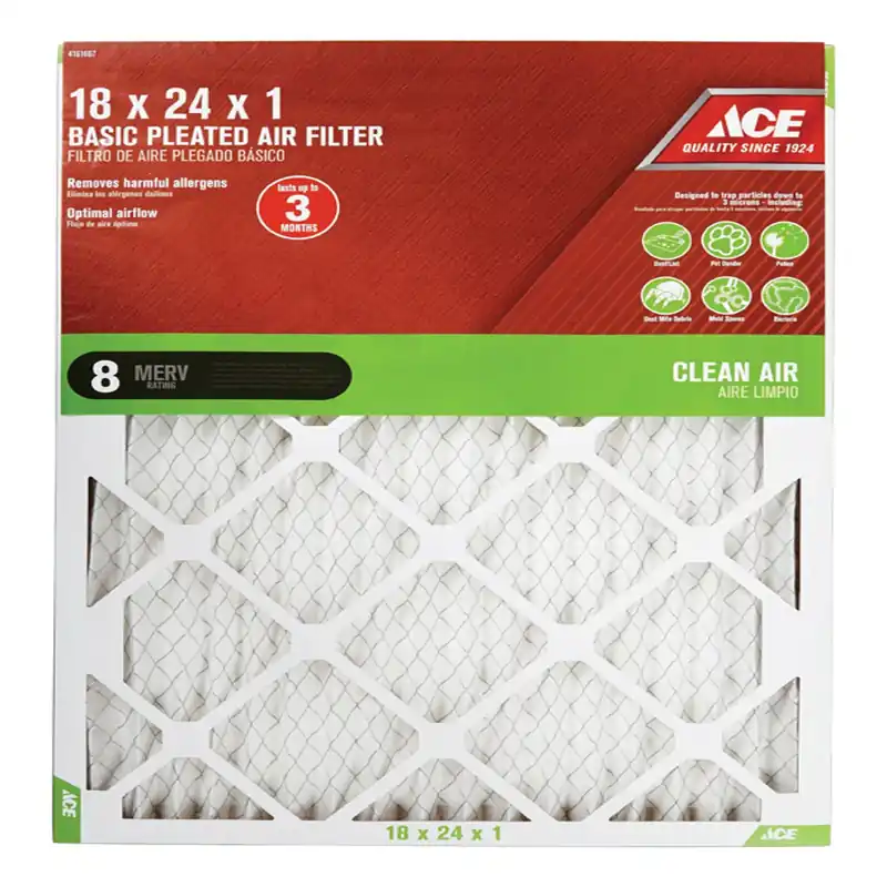 Ace 24 In. L X 18 In. W X 1 In. D Pleated Air Filter 8 MERV(84804.01182)