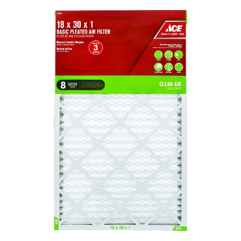 Ace 30 In. L X 18 In. W X 1 In. D Pleated Air Filter 8 MERV(84804.011830)