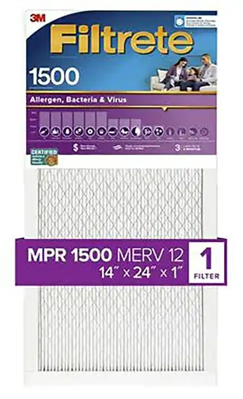 Filtrete 14 In. W X 24 In. H X 1 In. 1500 MPR Pleated Air Filter 1 Pk