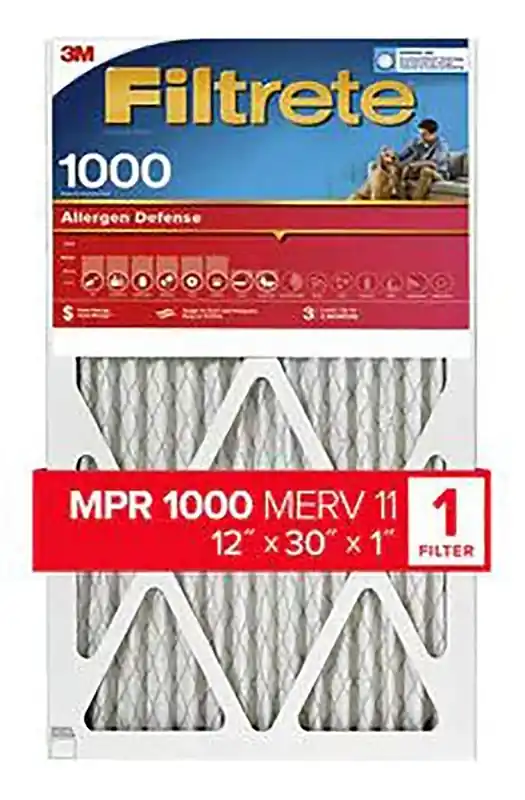 Filtrete 12 In. W X 30 In. H X 1 In. Polypropylene 1000 MPR Pleated Allergen Air Filter 1 Pk