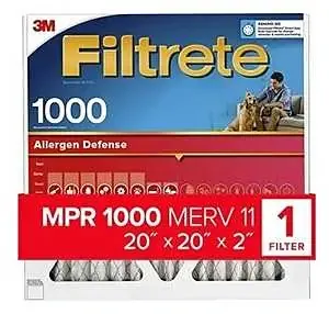 20x20 X 2 In. Allergen Defense Pleated Air Filter, 1000 MPR, 90 Days