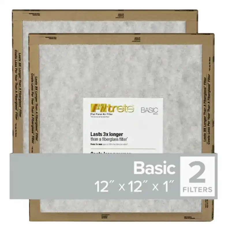 Filtrete 12 In. W X 12 In. H X 1 In. Synthetic 2 MERV Flat Panel Filter 2 Pk