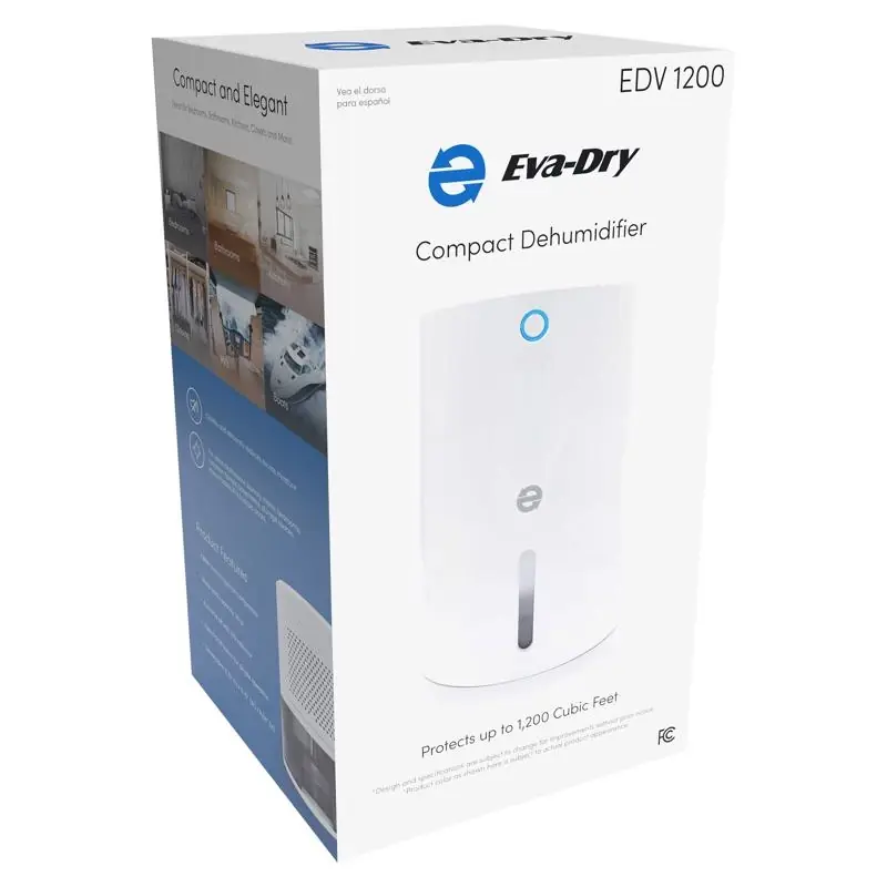 Edv-1200 Mini Electric Dehumidifier, 1200 Ft Coverage, 30 Oz Capacity